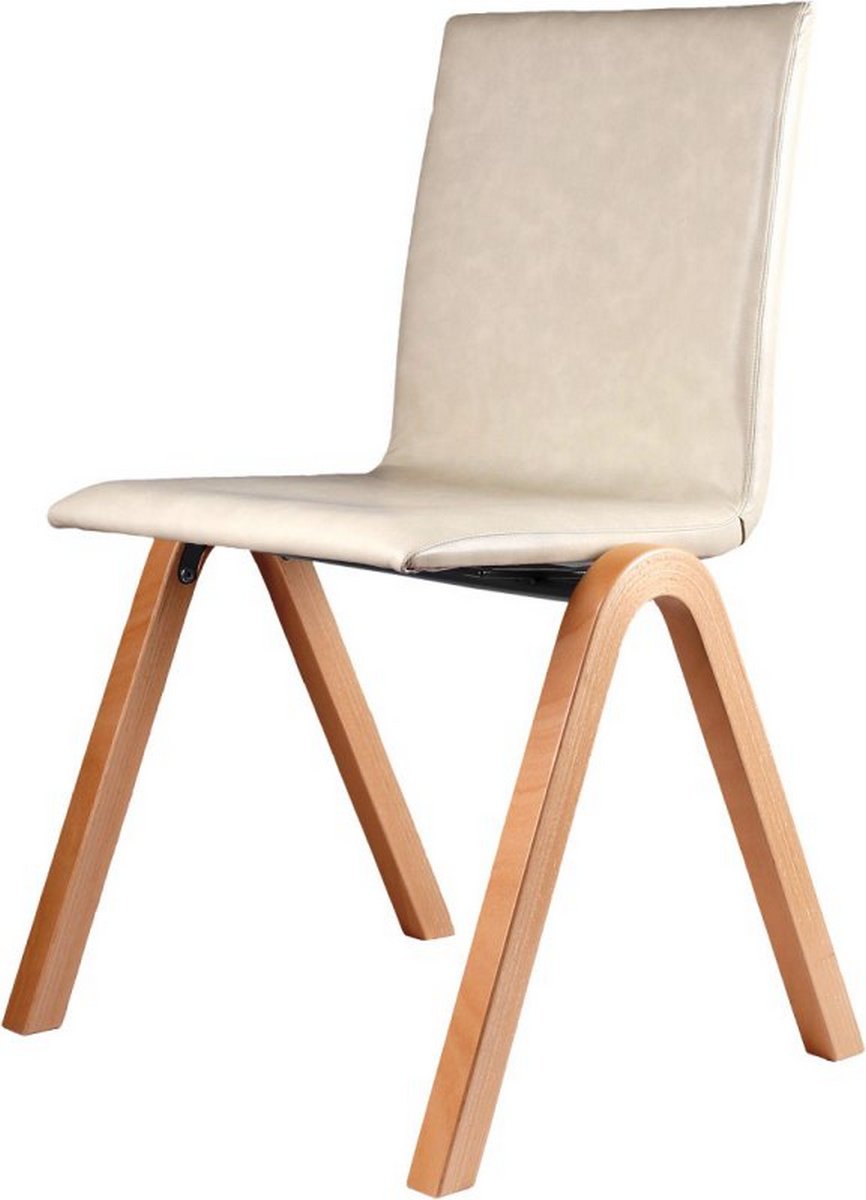 kremowe krzesło drewniane tapicerowane do restauracji