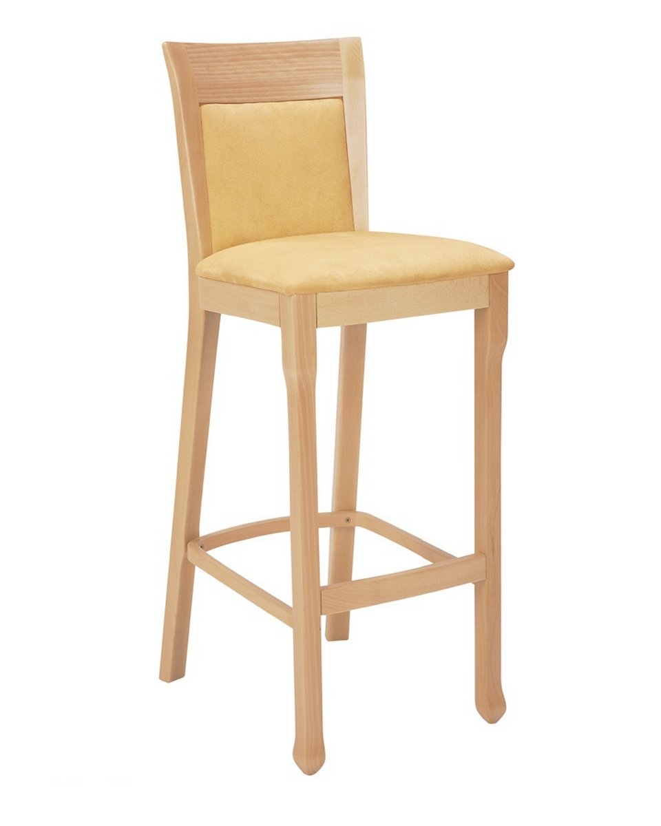 wysokie krzesło drewniane tapicerowane do restauracji