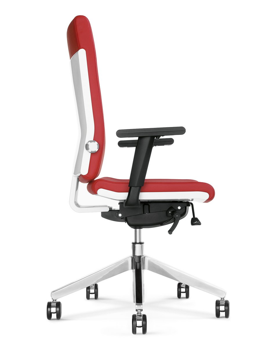 Fotel biurowy obrotowy BELITE czerwony fotel biurowy z podłokietnikiem