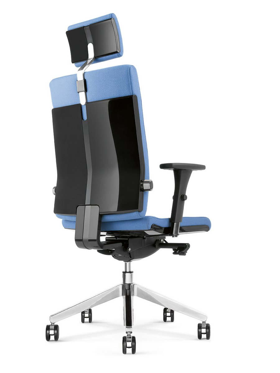 Fotel biurowy obrotowy BELITE niebieski fotel biurowy z zagłówkiem