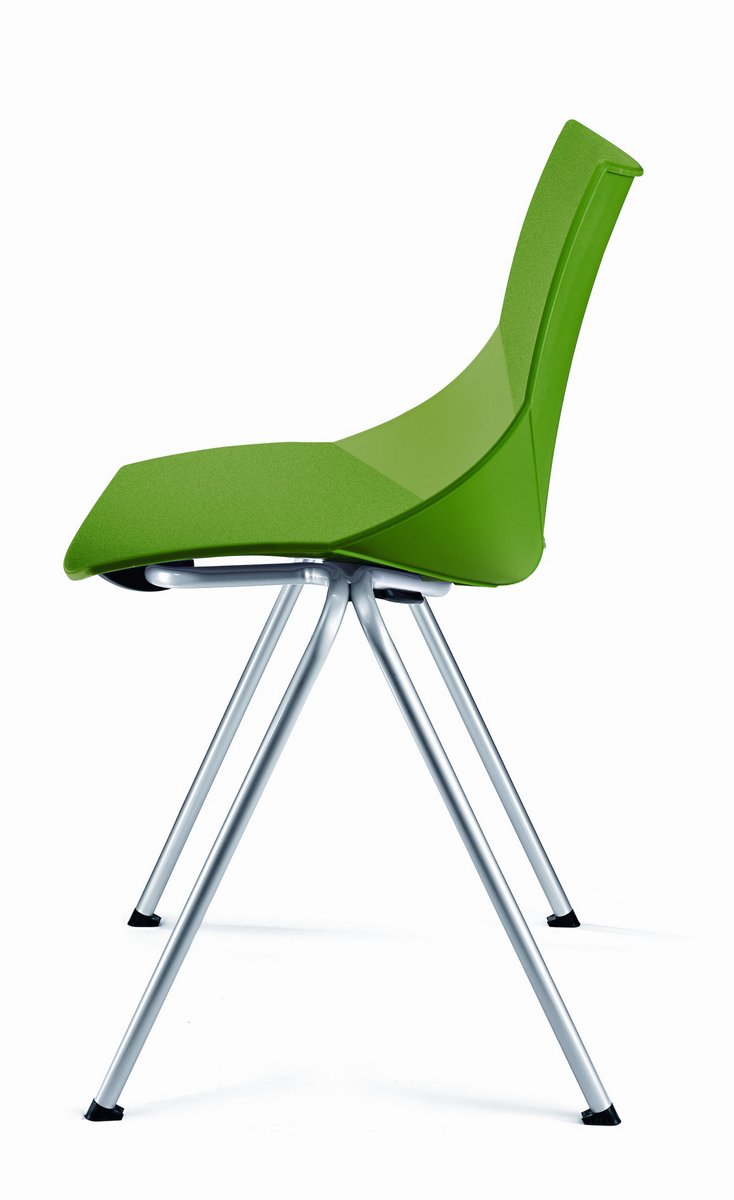Krzesło konferencyjne SHELL, zielone plastikowe oryginalne krzesło konferencyjne Shell