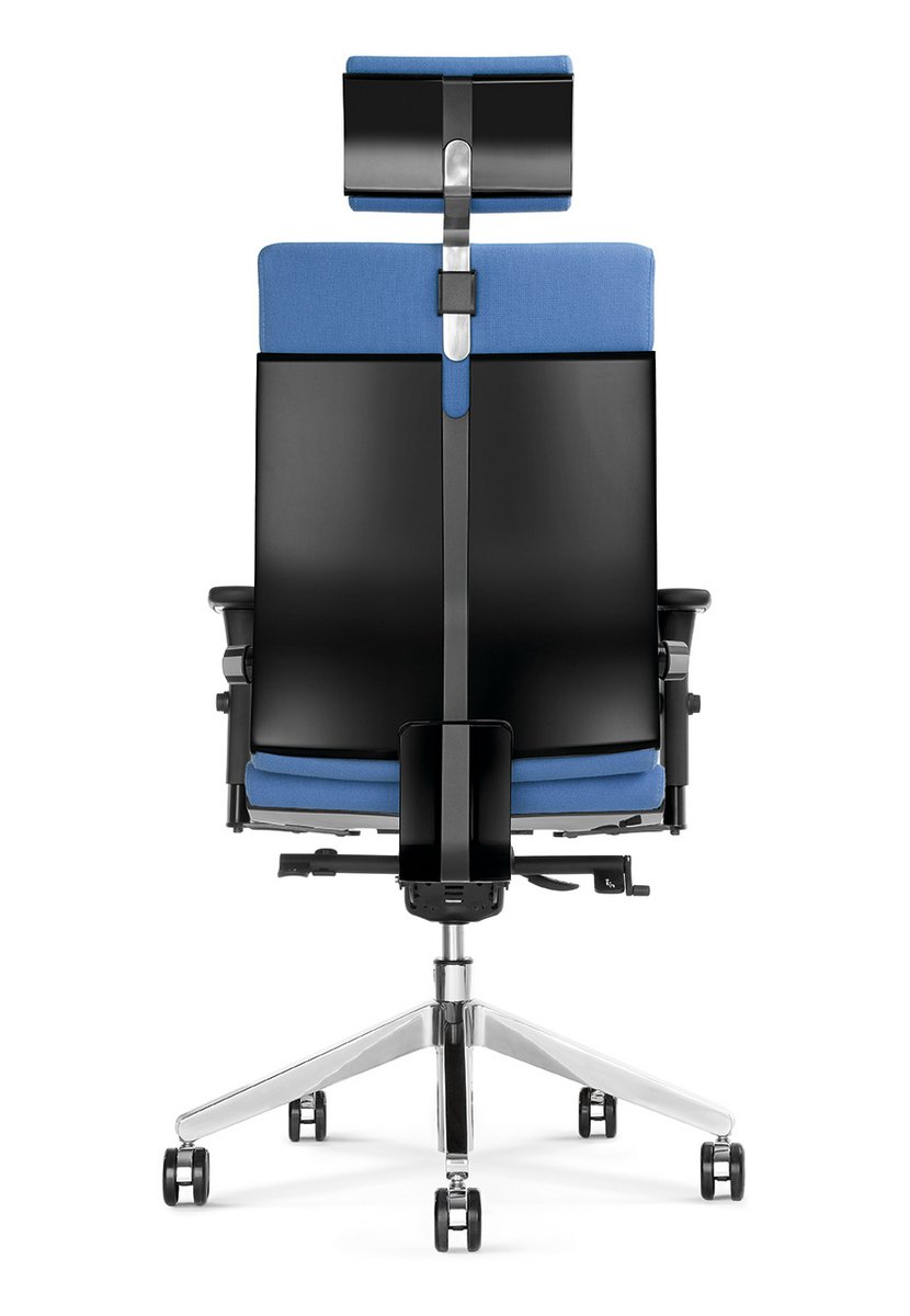 Fotel biurowy obrotowy BELITE niebieski fotel biurowy z zagłówkiem